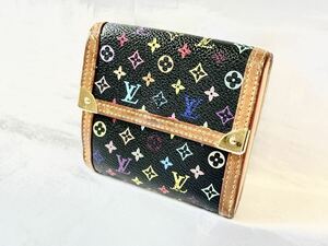 1円スタート LOUIS VUITTON M92984 ルイヴィトン モノグラム マルチカラー ポルトモネ ビエ カルトクレディ 二つ折り 財布 ダブルホック