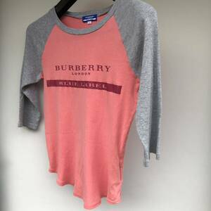 『美品』【Burberry】バーバリー7分丈ロングスリーブTシャツ（Mサイズ）洋服・女性レディース・綿100％ 古着・インナー春夏秋冬物