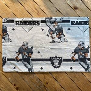 USA ヴィンテージ ピローケース レイダース RAIDERS NFL アメフト 枕カバー リメイク生地 素材 袋状両面プリント アメリカ仕入 B1755