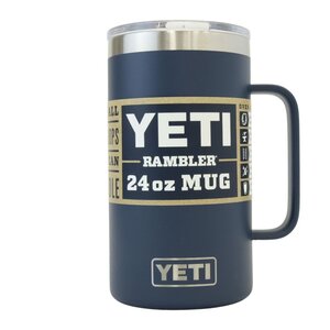 102810k4 展示未使用品 YETI イエティ RAMBLER 24oz MUG 蓋付き ネイビー マグ タンブラー アウトドア キャンプ用品 水筒