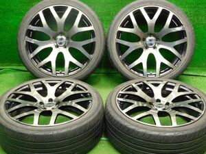 中古 ホイールタイヤ 4本 225/40R19 2017年製 4分山 レイズ ヴォルツフォージド S7 ラジアル タイヤ ヨコハマ アドバンフレバ V701