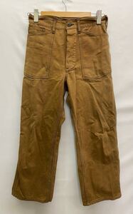 20241208【THE REAL McCOY’S】リアルマッコイズ ペインターパンツ 30 コットン WW1 FATIGUE TROUSERS シンチバック パンツ ブラウン