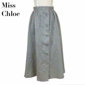 中古 ミスクロエ Miss Chloe ロング フレアスカート ライトグレー レディース Lサイズ 相当