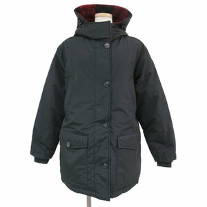 美品 WoolRich ウールリッチ コート ダウン アウター パーカー ブラック レッド 黒 XS フード リバーシブル チェック ナイロン ウール