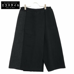 美品/ Yohji Yamamoto ヨウジヤマモト FC-P09-123 ウール ドッキング7分丈パンツ/ ボトムス 1 ブラック/グレー メンズ