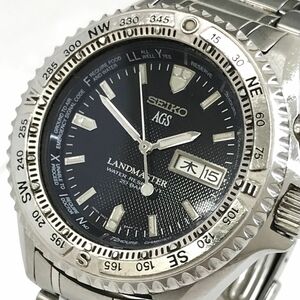 初代 レア 美品 SEIKO セイコー LANDMASTER ランドマスター AGS 腕時計 SBBW005 5M23-6A20 キネティック 自動巻き オートマ ヴィンテージ