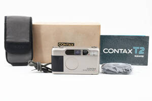 【美品】【人気】Contax T2 Silver　コンタックス　コンパクト　フィルムカメラ　 ＃A0219T240709