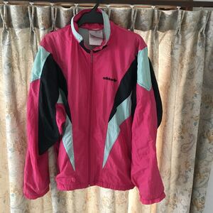 90s adidas アディダス ナイロンジャケット Sサイズ ピンク　ビンテージ ウィンドブレーカー