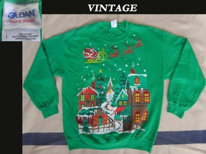 80s90sビンテージ xmas サンタクロース sweat スウェット USA アメリカ vintageクリスマス 