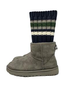 UGG australia◆SACAI KNIT CLASSIC MINI II/ムートンボアブーツ/26cm/GRY/1102989