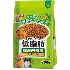 （まとめ買い）いなばペットフード いなば 低脂肪クランキー 野菜だし チキン味 700g 犬用フード 〔×6〕