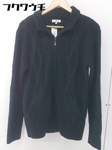 ■ Bernings Sho 長袖 ジップアップ ニット ジャケット サイズL ブラック メンズ