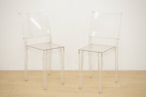 Kartell カルテル LA MARIE ラマリー クリスタル 椅子2脚セット 透明 スタッキング リビング カフェ 会議 イタリア製 デザイナーズチェア A