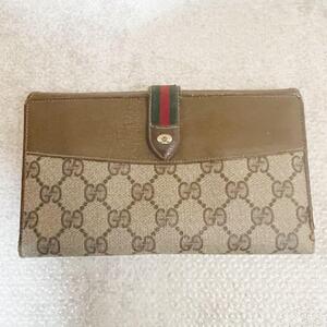 GUCCI グッチ　長財布　GGスプリーム　ダブルホック　シェリーライン