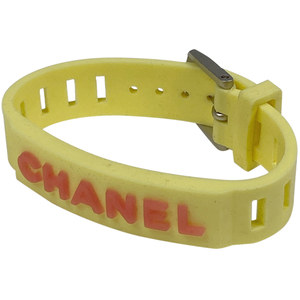 シャネル CHANEL ロゴ ラバー ブレスレット ラバーバンド ブレスレット ラバー イエロー レディース 【中古】