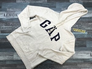 GAP ギャップ メンズ ビッグロゴ刺繍 裏起毛 スウェットフーディー 小さいサイズ XXS アイボリー