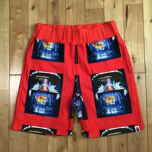 BAPE Invasion スウェット ハーフパンツ Mサイズ Red a bathing ape SWEAT shorts エイプ ベイプ アベイシングエイプ wx21