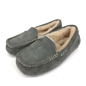 美品◆UGG アグ スリッポン USA5◆ グレー レディース 靴 シューズ sneakers ファー