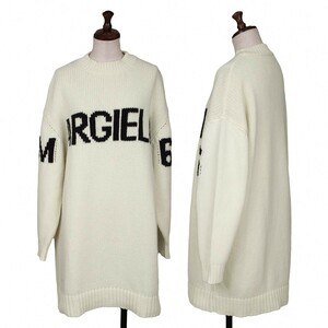 エムエム 6 メゾン マルジェラMM6 MAISON MARGIELA ロゴインターシャニットワンピース 生成り14Y