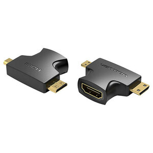 まとめ得 【10個セット】 VENTION 2 in 1 Mini HDMI and Micro HDMI Male to HDMI Female アダプター AG-2281X10 x [2個] /l