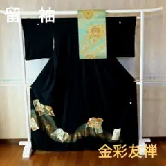 4826　黒留袖着物　単品　結婚式　正絹　帯　金彩友禅