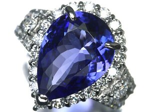 8VIL14428D【売り切り】新品【RK宝石】≪Tanzanite≫ 希少宝石 極上タンザナイト 特大6.01ct 極上ダイヤモンド 1.2ct Pt900 超高級リング