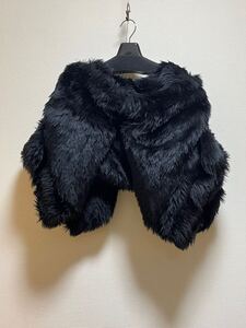 【美品】COMME des GARCONS /コムデギャルソン フェイクファー トップス 《 希少 / 2023AW / S / 黒 /定価195,000- 》 