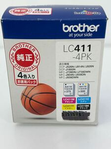 brother ブラザー純正 インクカートリッジ LC411-4PK 4色パック 期限 26.06 パッケージ傷あり(A300