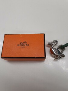 HERMES エルメス カデナ ペリカン チャーム シルバー 箱付き　み