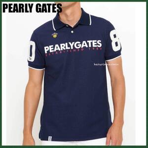 新品★正規★PEARLY GATES/パーリーゲイツ★30周年★鹿の子★ポロシャツ★メンズ★紺/ネイビー★4/M★プライムフレックス/吸水速乾★レア★