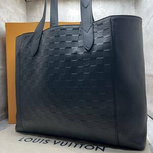 【極美品】ルイヴィトン LOUIS VUITTON カバ ヴォワヤージュ トートバッグ ダミエアンフィニ レザー A4収納 肩掛け メンズ ビジネス 黒