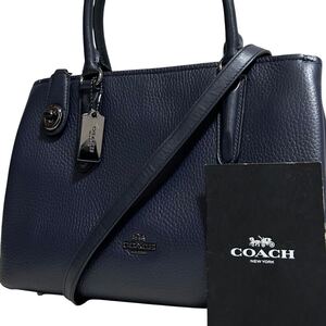 1円～【未使用級】入手困難品 コーチ COACH トートバッグ ビジネスバッグ ショルダーバッグ A4 2way レザー メンズ レディース ネイビー