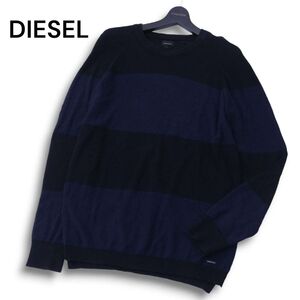 DIESEL ディーゼル 秋冬 イタリア製生地★ ボーダー ニット セーター Sz.S　メンズ　A4T11628_B#K