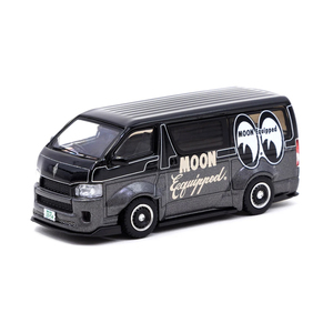 TARMAC WORKS x ムーンアイズ 1/64 トヨタ ハイエース ワイドボディ ブラック Mooneyes Toyota Hiace Widebody T64-038-ME