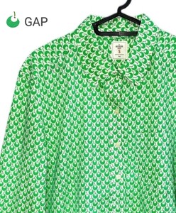 GAP ギャップ ■ THE BOYFRIEND SHIRT ■ グリーンアップル柄 長袖シャツ ■ メンズ S ■ UNISEX