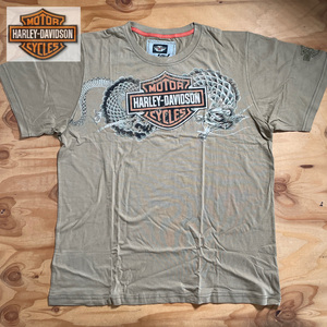 定価12,300円☆未使用品☆Harley-Davidson ハーレーダビッドソン 半袖Tシャツ オリーブ/XL（XXL相当）