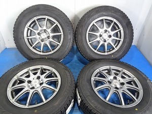 ★LOXARNY SPORT★185/70R14 14ｘ5.5J +42 4穴 100 新品タイヤ 中古ホイールセット 4本 スタッドレス 【福島発 送料無料9】FUK-E15404