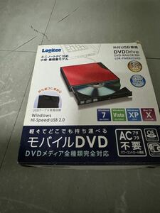 モバイルDVD LDR-PME8U2LRD LOGITEC DVDドライブ　 ポータブルDVDドライブ ロジテック 外付け光学