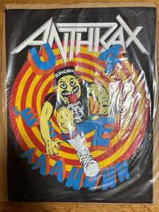 当時物　anthrax アンスラックス　80s バックパッチ　ワッペン　ビンテージ　step inside the road to euphoriaツアー