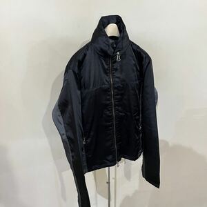 EMPORIO ARMANI エンポリオアルマーニ EA7 XL 黒 グレー ナイロンジャケット イタリア製 収納式フード スポーツライン ダブルジップ