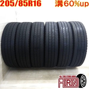 中古タイヤ 205/85R16 117/115N ブリヂストン デュラビス R207 サマータイヤ 6本セット エルフ 中古 16インチ