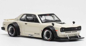 1/64 POPレース スカイライン（ハコスカ）V8ドリフト ホワイト SKYLINE GT-R V8 DRIFT WHITE