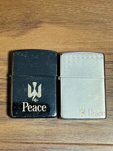 1円〜 ZIPPO PEACE ジッポ ピース オイルライターセット 喫煙グッズ 着火未確認 完全ノーチェック 喫煙具