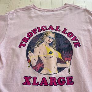 19ss XLARGE エクストララージ TROPICAL LOVE ビキニ プリント 半袖Tシャツ