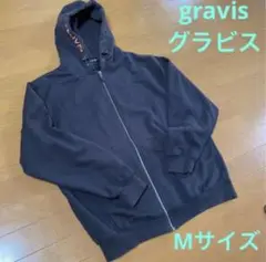 gravisグラビス✳︎ロゴ入りパーカーM黒90