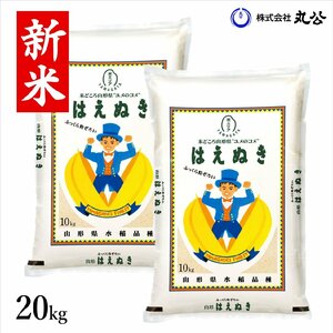 新米 令和6年産 お米 20kg はえぬき 米 白米 10kg×2袋 送料無料 山形県産