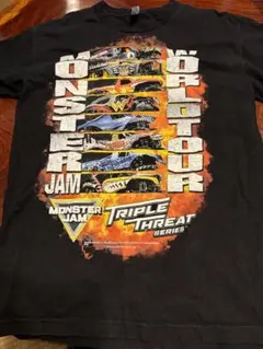 USA古着　ブラックTシャツmonster jam サイズ表記M