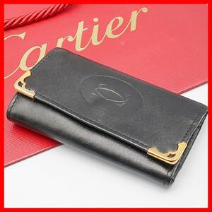 正規品 カルティエ Cartier ６連キーケース Key Case マスト Cartier Must 小銭入れ 札入れ 袋 ショッパー Authentic Mint