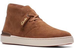 送料無料 Clarks 25cm スニーカー コニャック デザートブーツブラウン スエード レザー テクノロジー 軽量 ブーツ ビジネス JJJ273