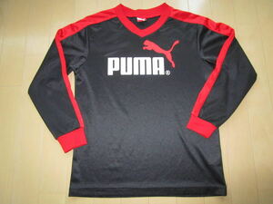 *140*puma/プーマ 長袖 ロゴＴシャツ♪黒